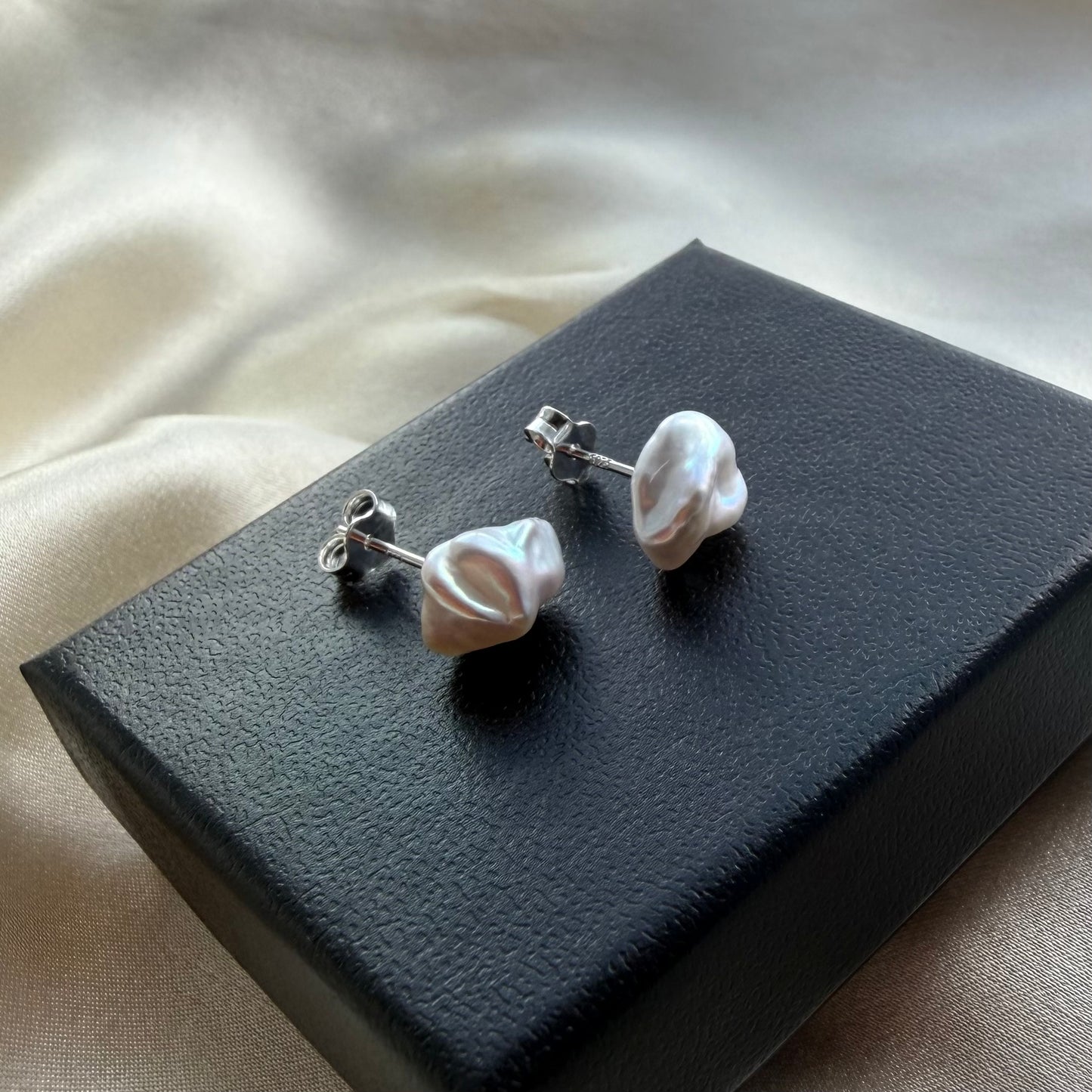 Freshwater Baroque Pearl 925 Sterling Silver Stud Earrings