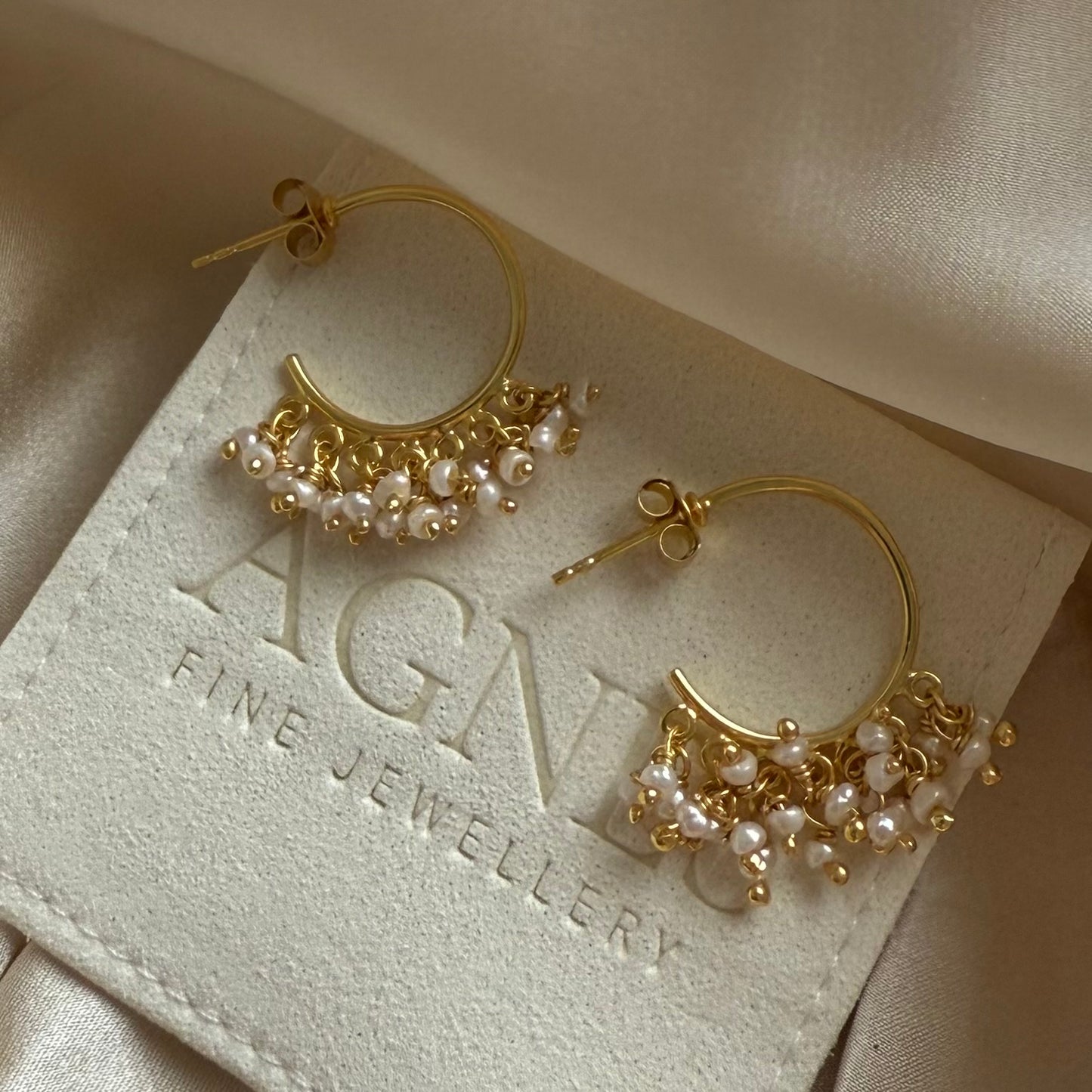 Mira pearl hoop earrings
