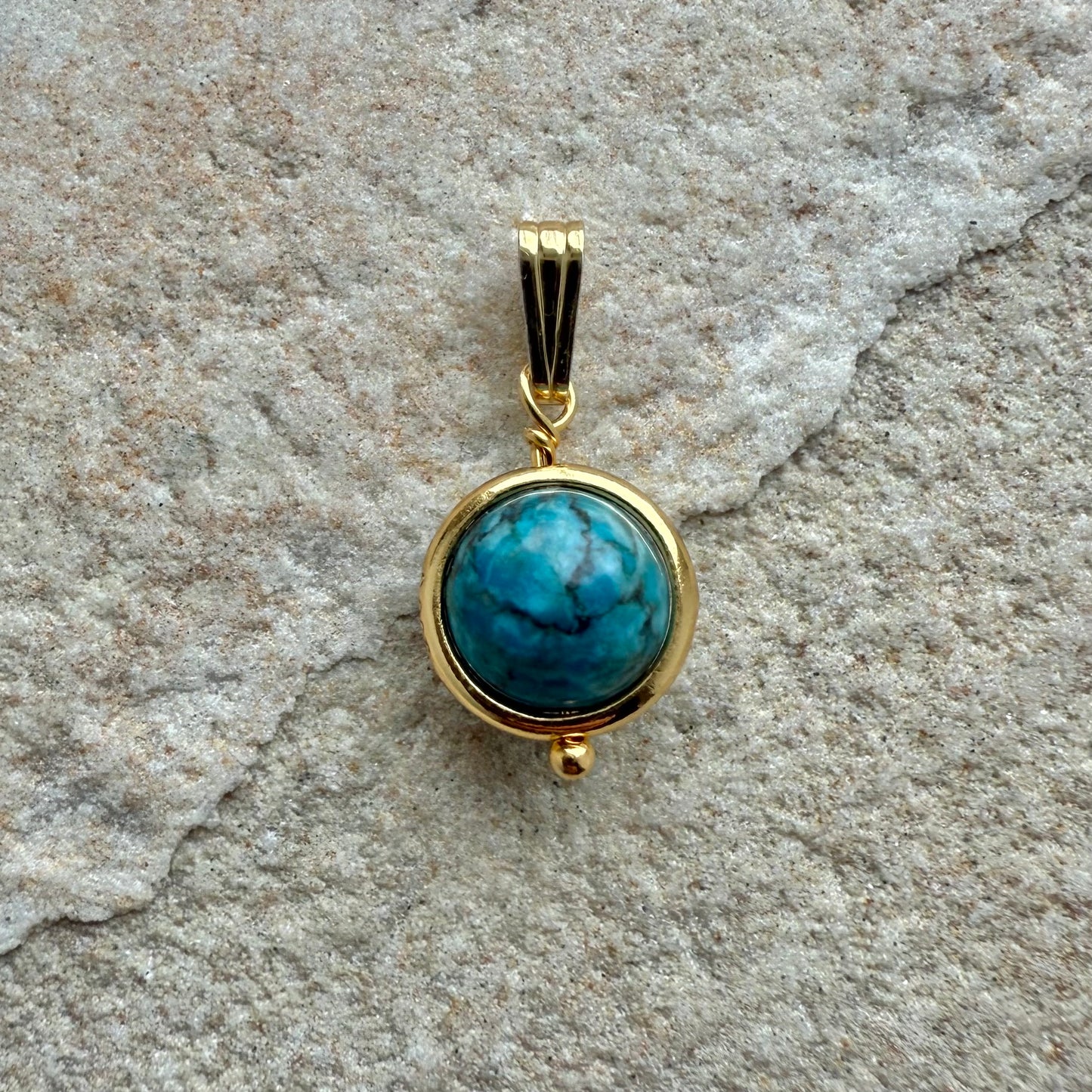 Gemstone sphere silver pendant