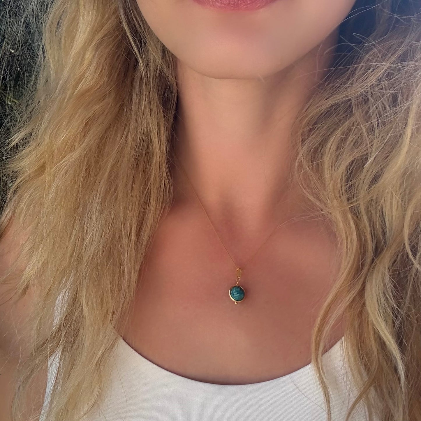 Gemstone sphere silver pendant