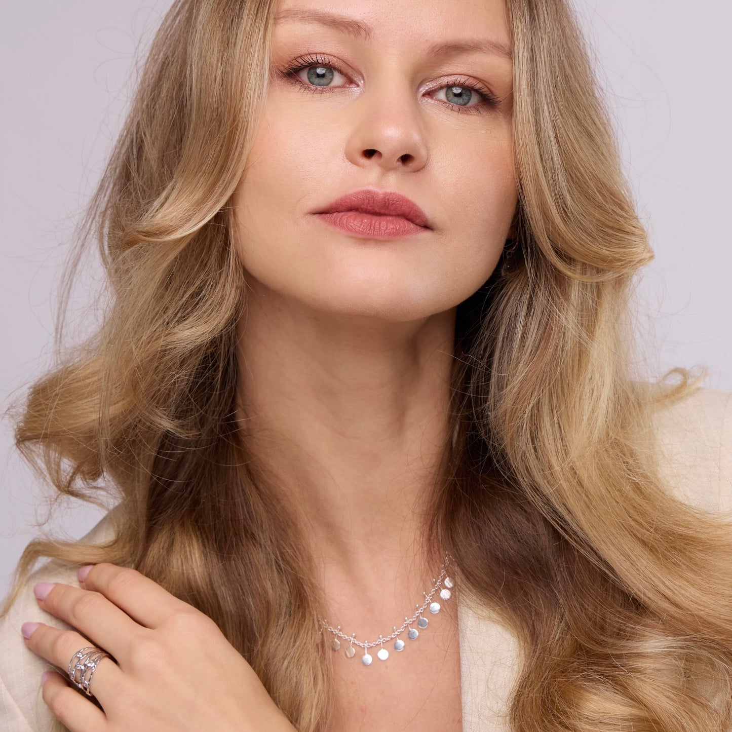 Disc charm necklace