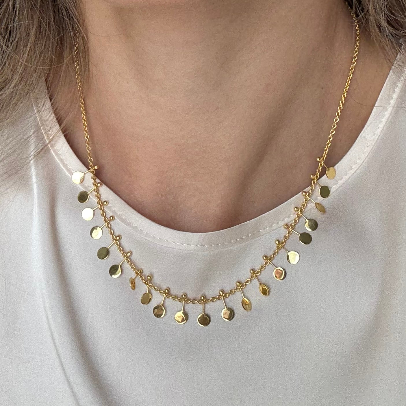 Disc charm necklace