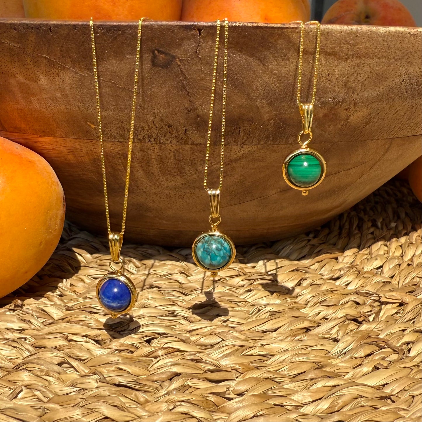 Gemstone sphere silver pendant
