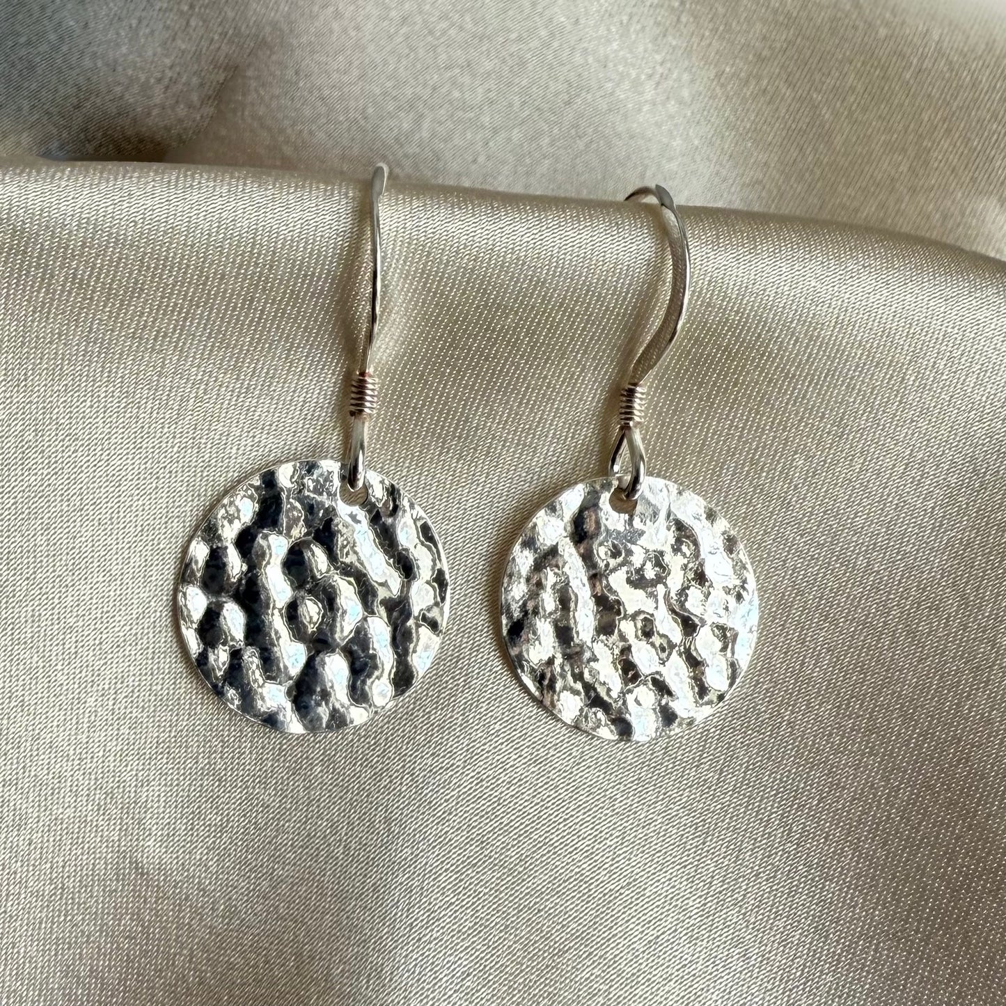 Luna hammered disc earrings
