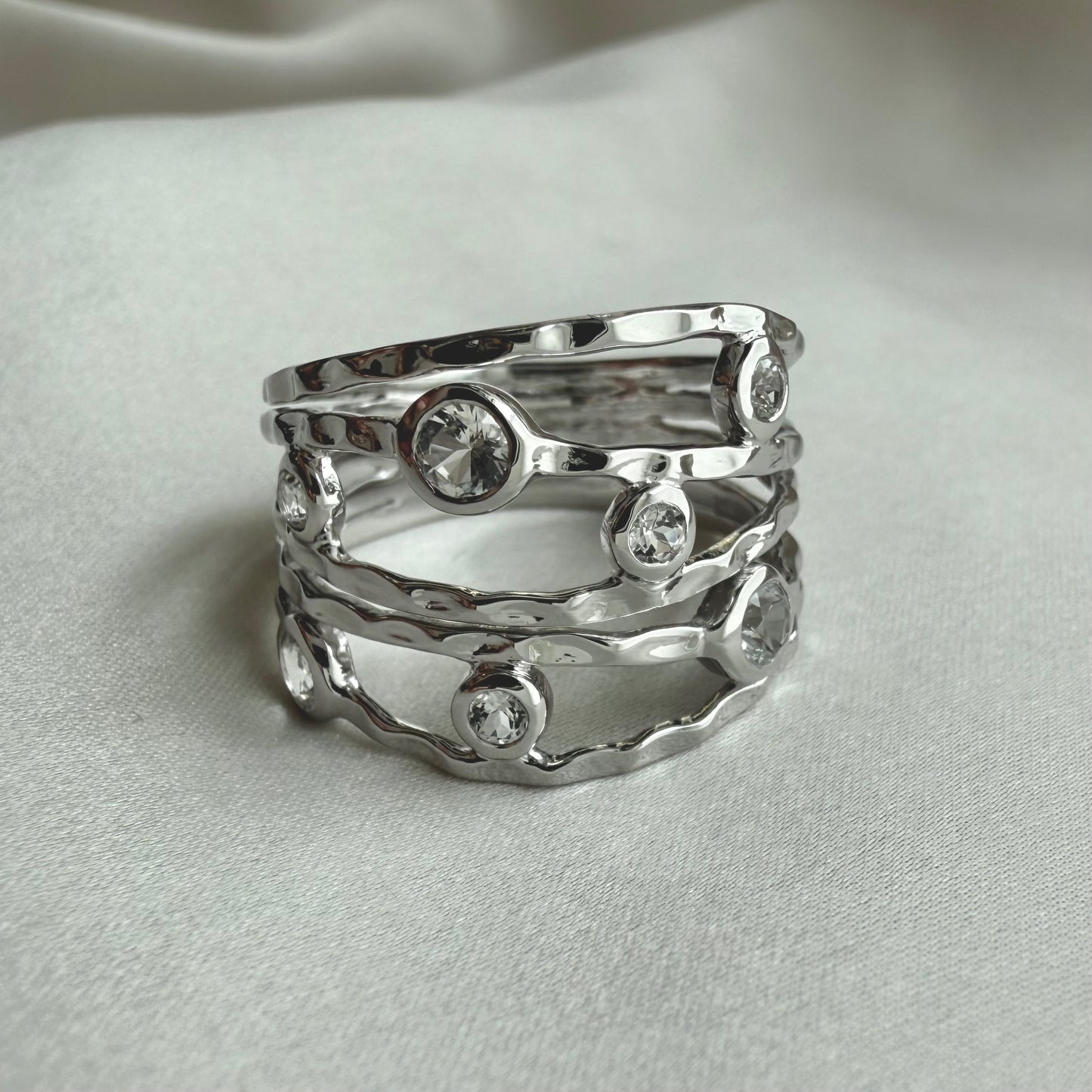 Celestia white gold and topaz ring