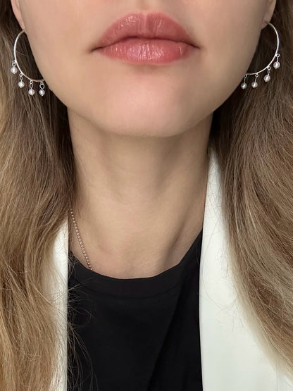 Celeste Pearl Hoop Earrings
