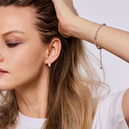 Mini baroque pearl sterling silver earrings