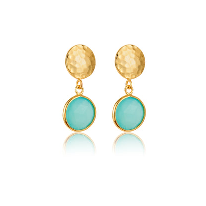 Aqua Chalcedony Drop Earrings