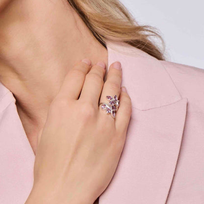 Amethyst resizeable sterling silver ring