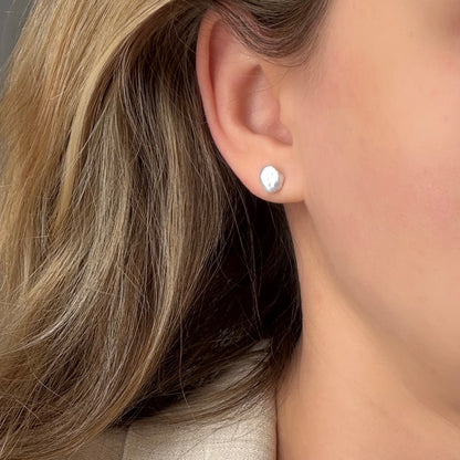 Freshwater Baroque Pearl 925 Sterling Silver Stud Earrings