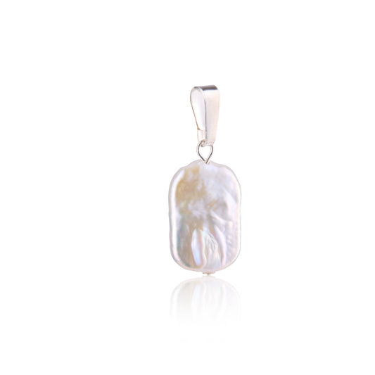 Rectangular pearl pendant
