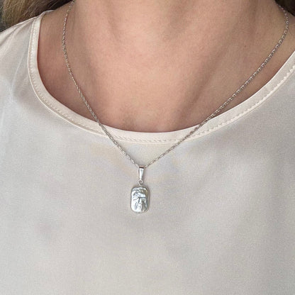 Rectangular pearl pendant