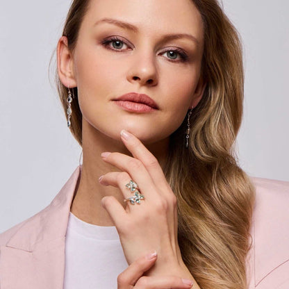 Topaz resizeable sterling silver ring