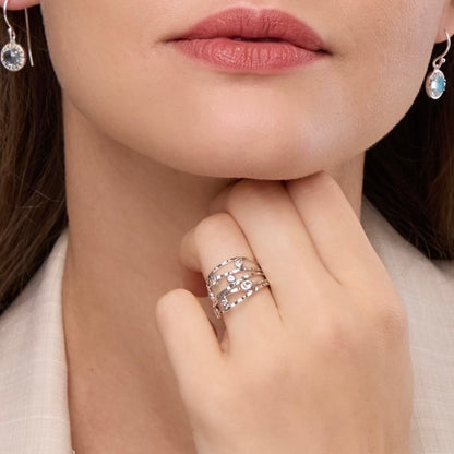 Celestia white gold and topaz ring