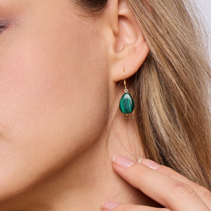 Malachite gold vermeil earrings