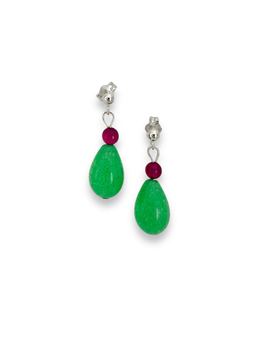 Jade and ruby earrings