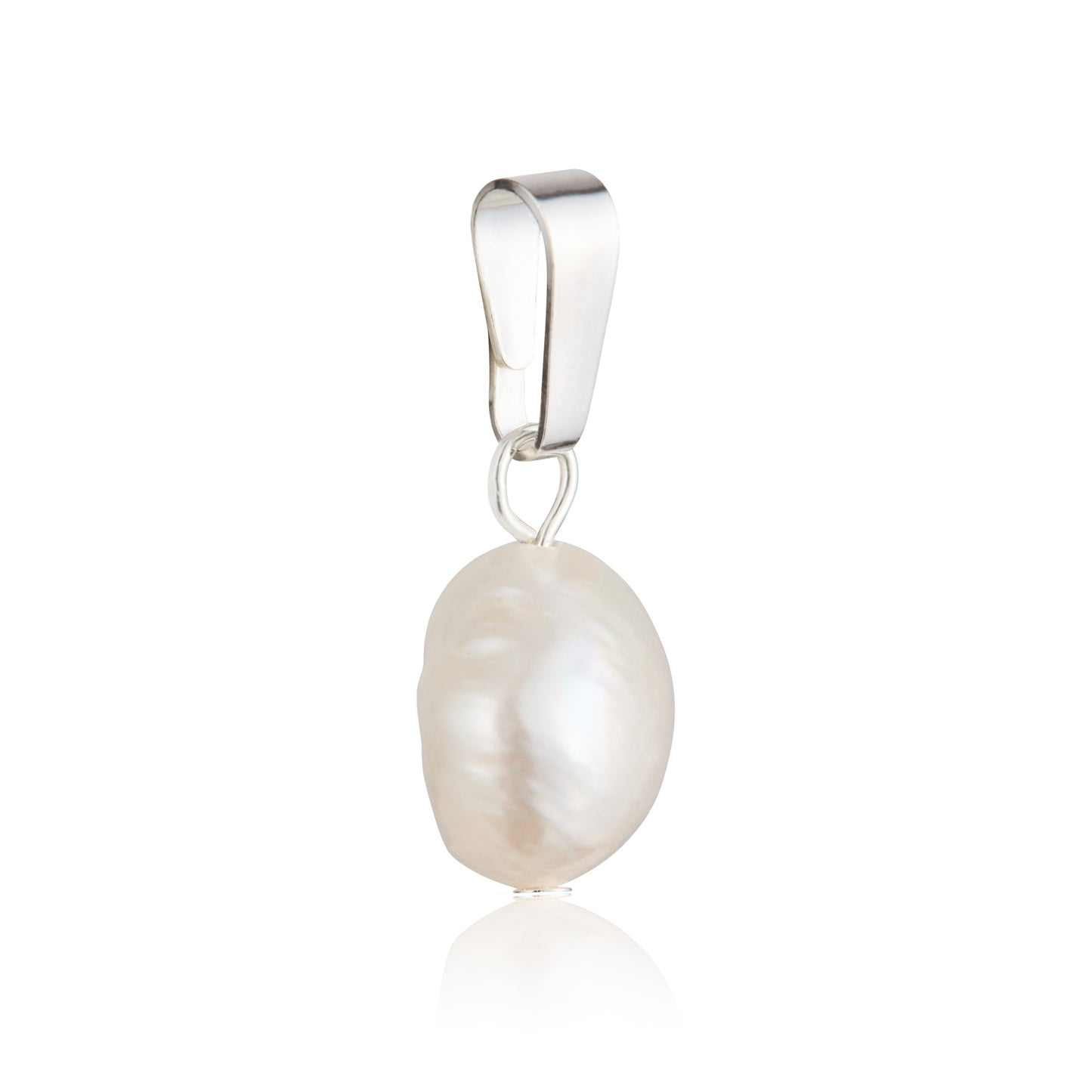 Baroque pearl sterling silver pendant