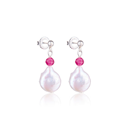 Ruby Glow silver earrings