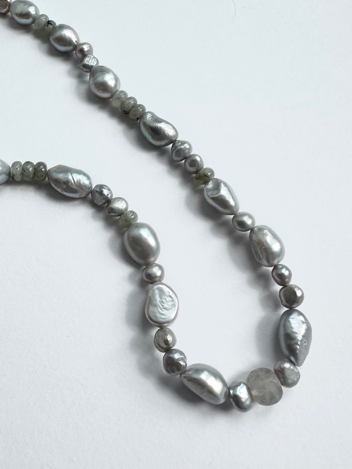 Grey baroque pearl necklace