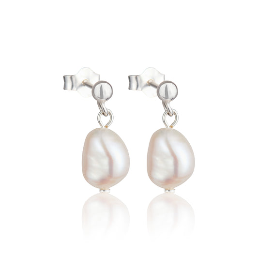 Mini baroque pearl sterling silver earrings