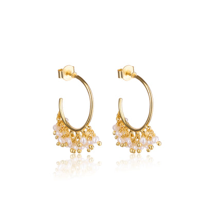 Mira pearl hoop earrings