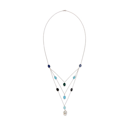 Mira Multi-Gemstone Layered Necklace