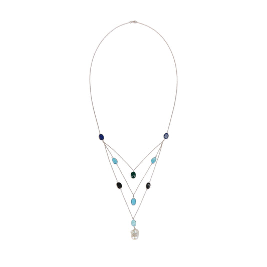 Mira Multi-Gemstone Layered Necklace