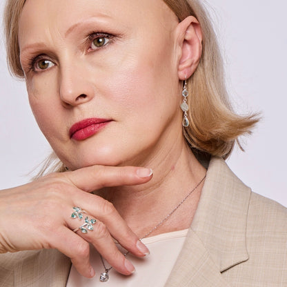 Long blue topaz sterling silver earrings