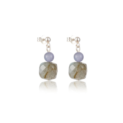 Labradorite and tanzanite drops