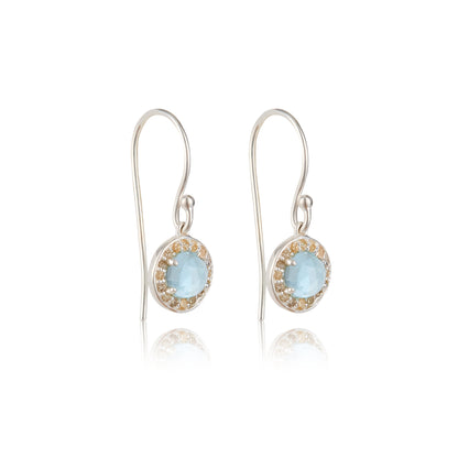 Diamond halo topaz earrings