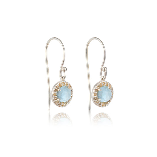 Diamond halo topaz earrings