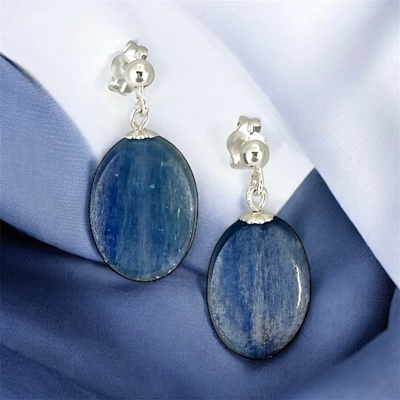 Kyanite drop stud earrings