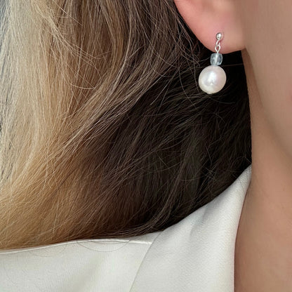 Eclipse topaz and pearl earrings