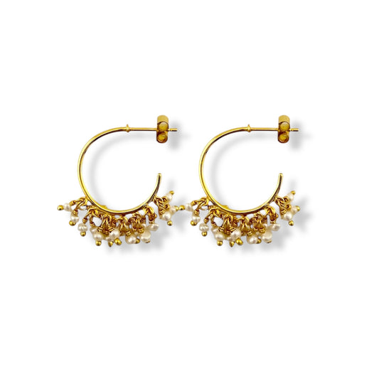 Mira pearl hoop earrings