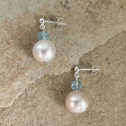 Eclipse topaz and pearl earrings