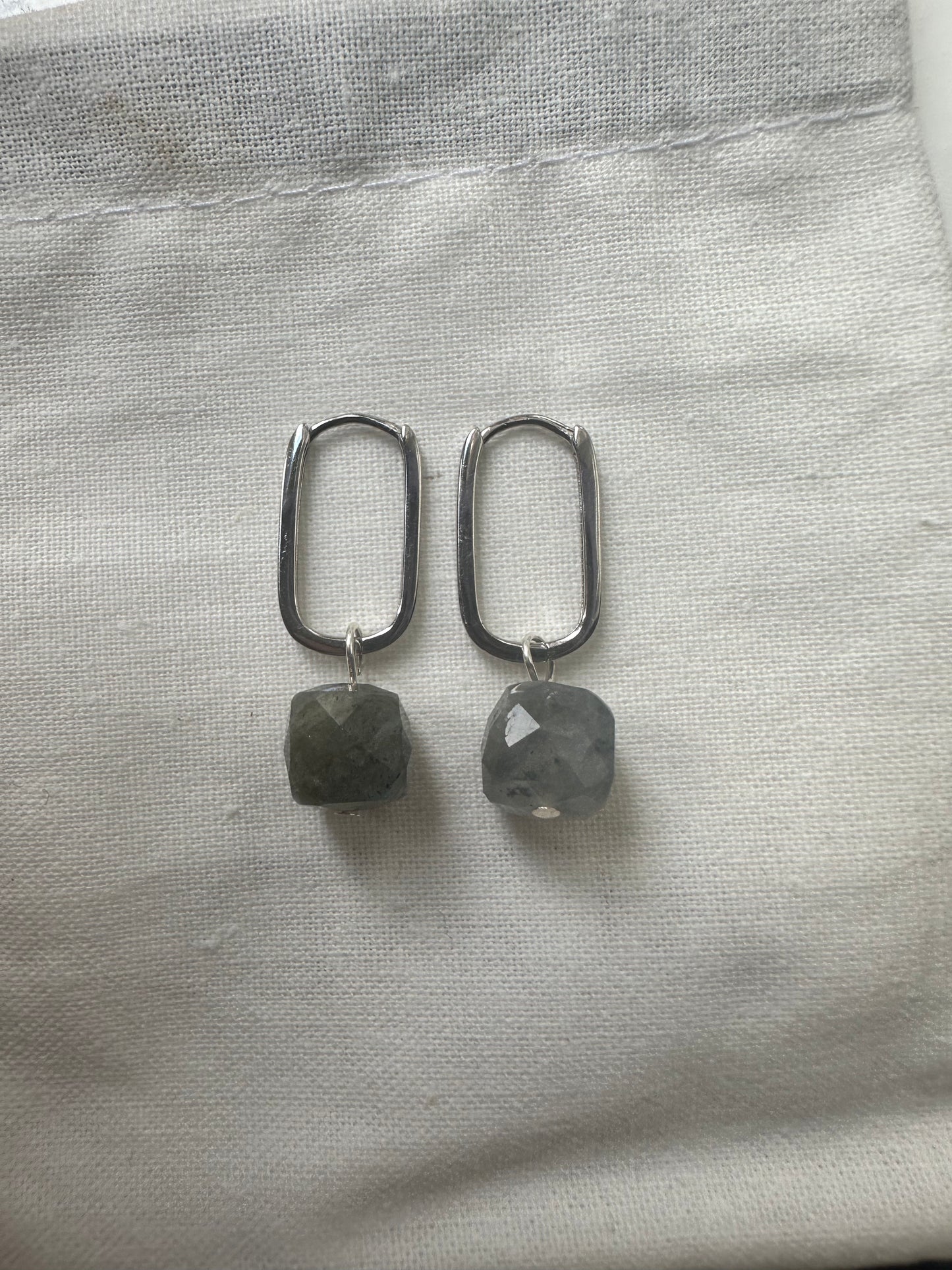 Labradorite oval earrings