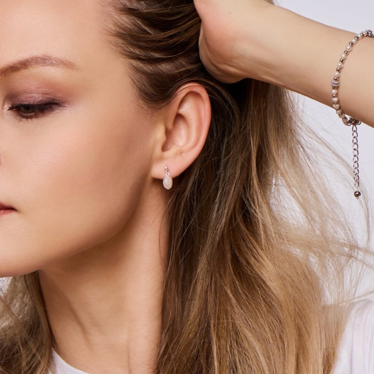 Mini pearl sterling silver earrings