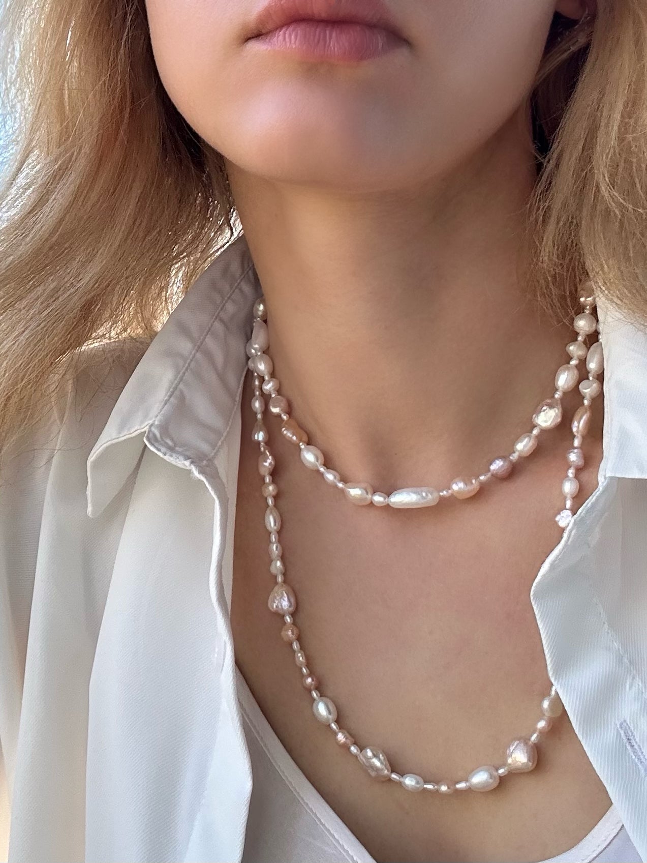 Golden Hour pearl necklace