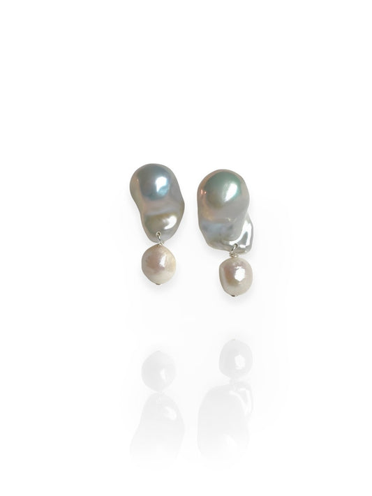 Baroque pearl stud earrings