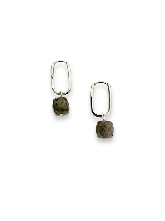 Labradorite oval earrings